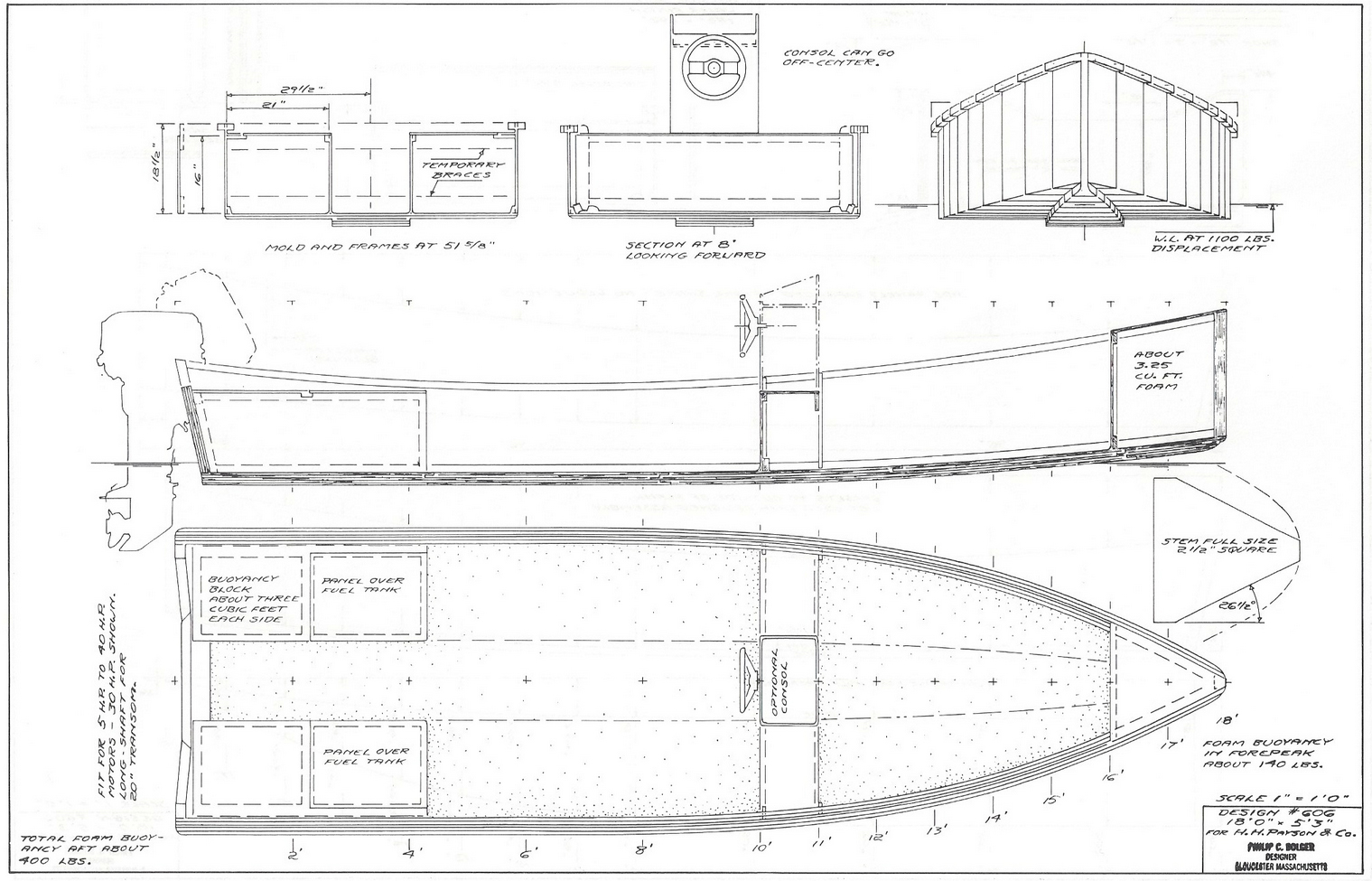 Goat island skiff чертежи