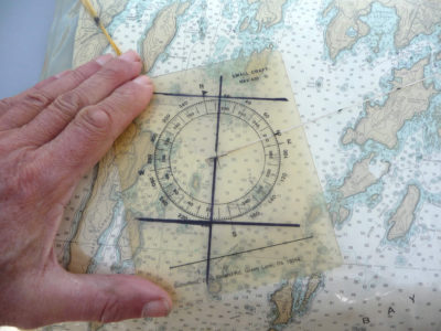 To have this NavAid read in magnetic bearings, this NavAid has been marked with a line through the angle of the magnetic deviation for the area covered by the chart.