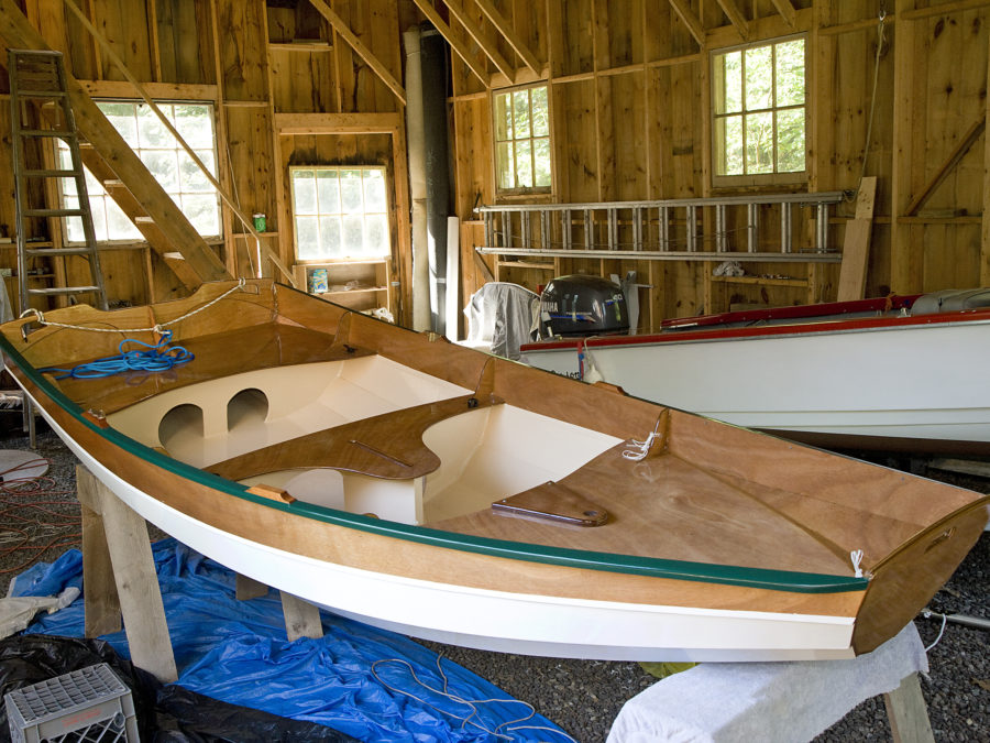 Chesapeake Light Craft estimates the Passagemaker will take 100 hours to build. The daggerboard trunk is standard outfitting, even for the basic rowing hull, making it easy to upgrade to sailing.