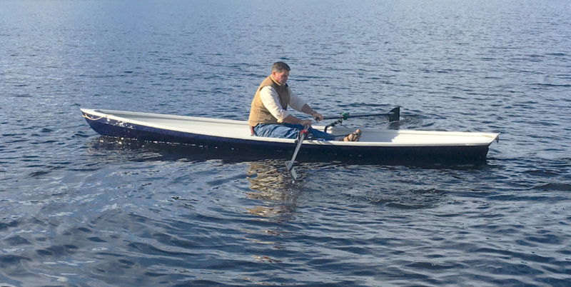 When Sam Devlin is at the oars he doesn't have as much freeboard or as much clearance for the oar handles. Elevating the locks would give him a more forgiving recovery