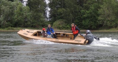 Devlin writes that “duckboats are overloaded most of their lives, are used in inclement weather most of the time, are run in waters too shallow most of the time, and encounter sea conditions that would turn a normal boats hair white. They also have to maneuver well in tight conditions and have passengers constantly boarding and exiting the boat with lots of weight and gear.”