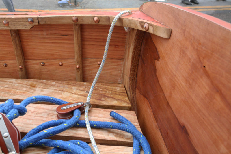 Building the Guillemot in a traditional manner provides lots of interesting and appealing details that are often absent in the glued-lap ply construction commonly used for Oughtred designed boats.