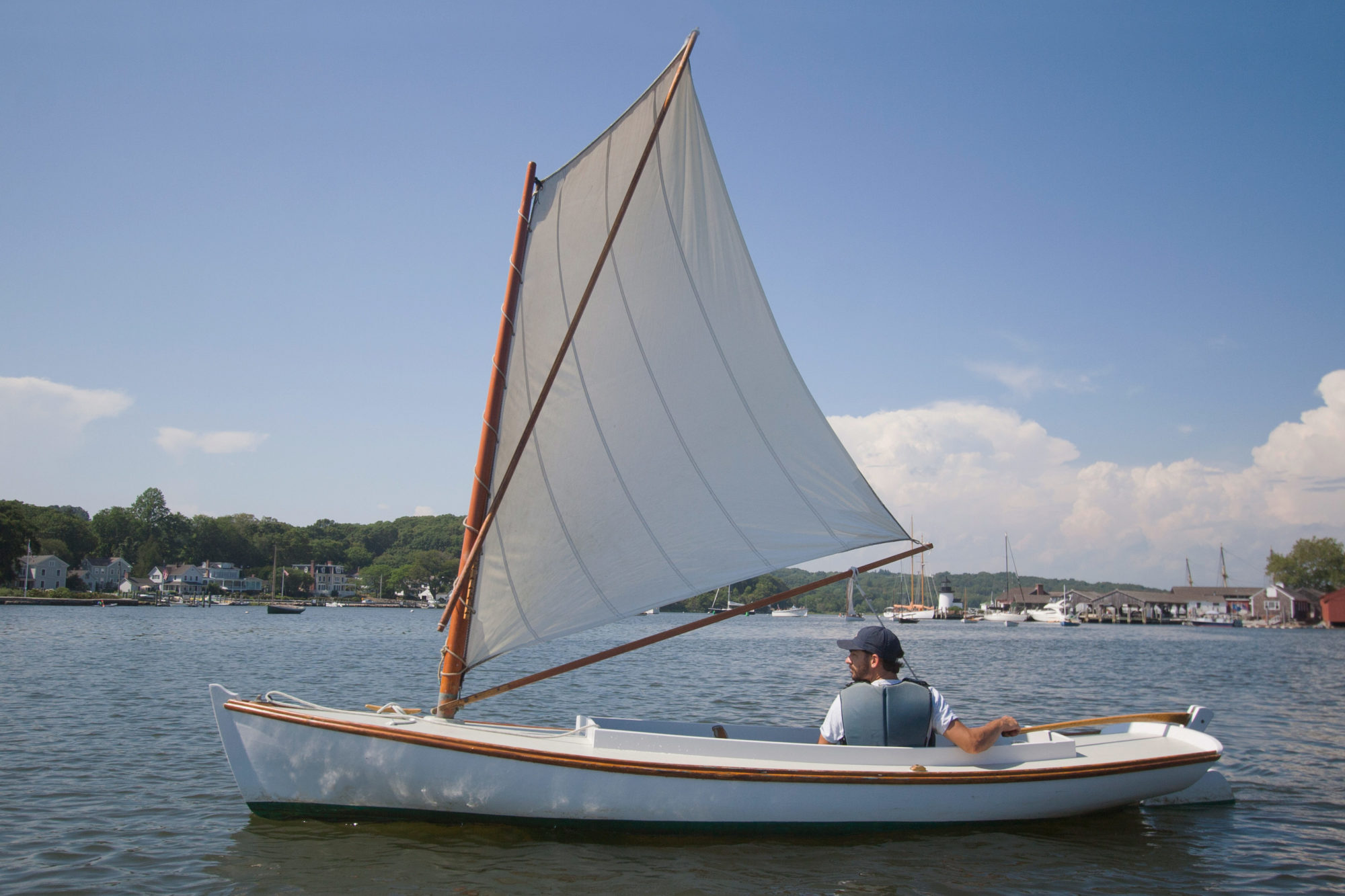 sprit rigged sailboat