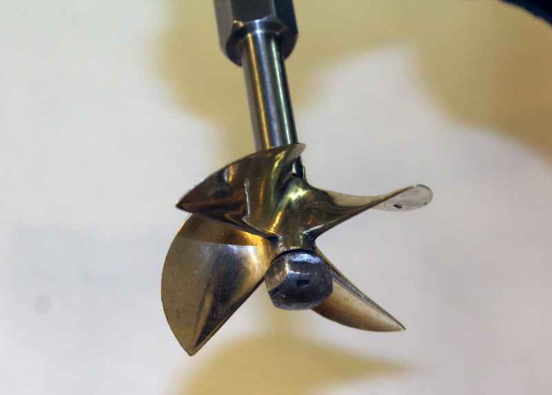The propeller for the 2-stroke has a diameter of 2-5/8"