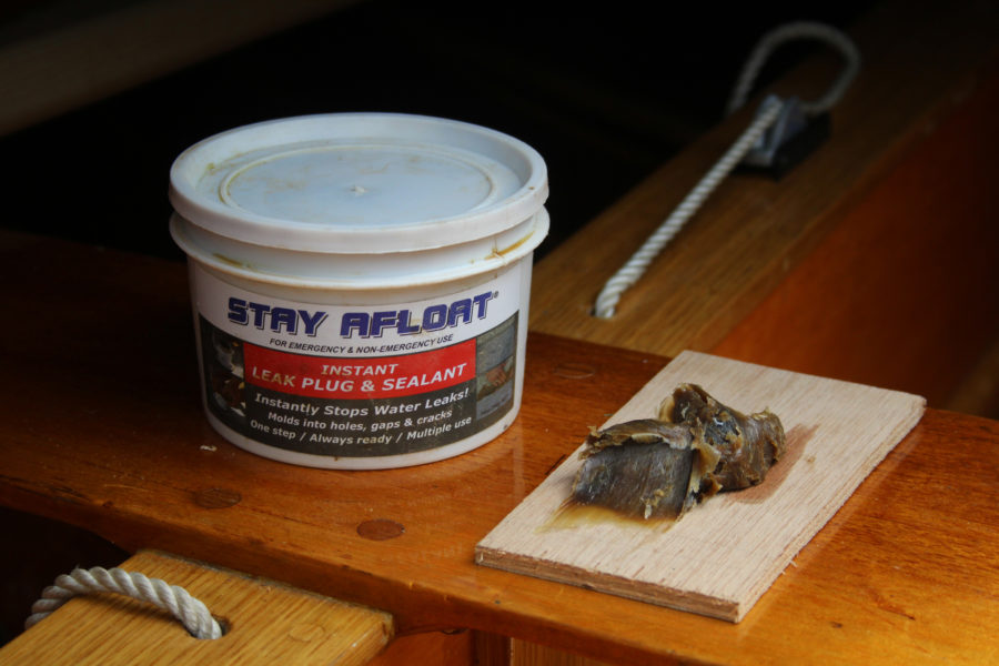 Stay-Afloat is a soft, sticky, wax-like material made of treated petroleum byproducts.