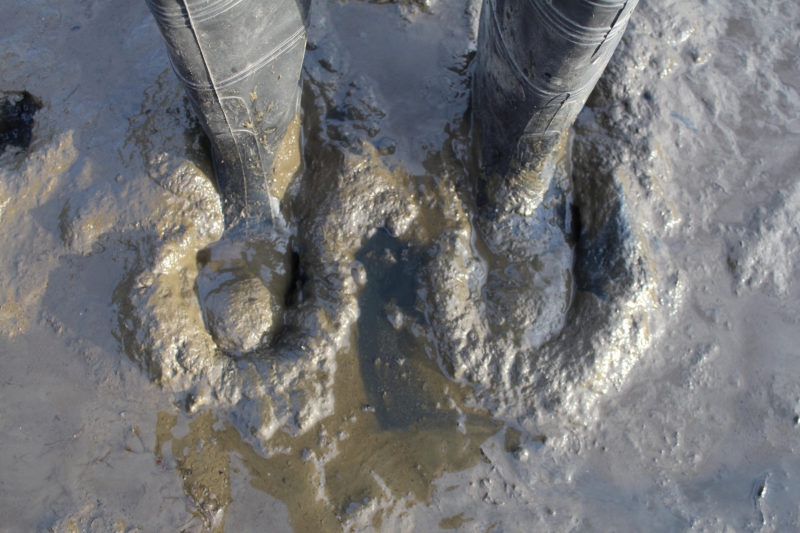 Boots alone sink into the mud, and suction can sometimes pull them right off your feet.