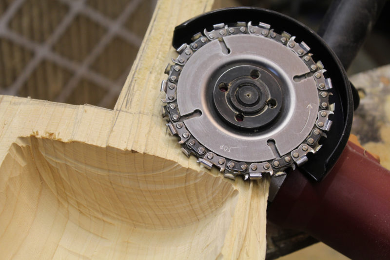 The Carving Disc made quick work of cutting the hollow of a traditional wooden bailer.