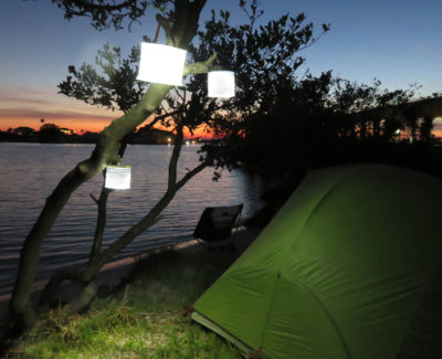 The lanterns all provide a board area of diffused white light.