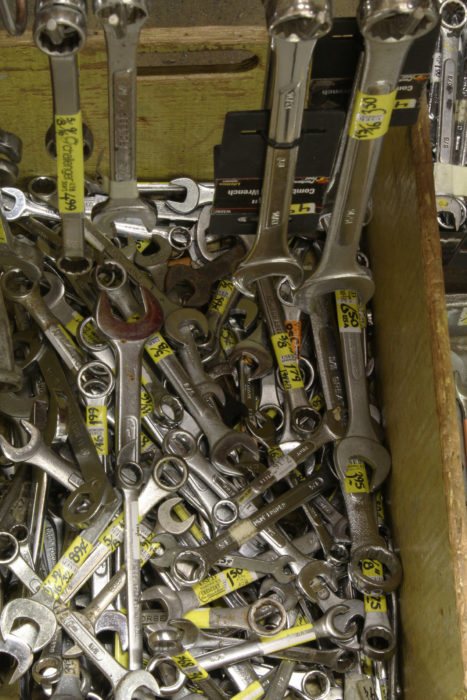 There are boxes full of combination wrenches at very affordable prices.