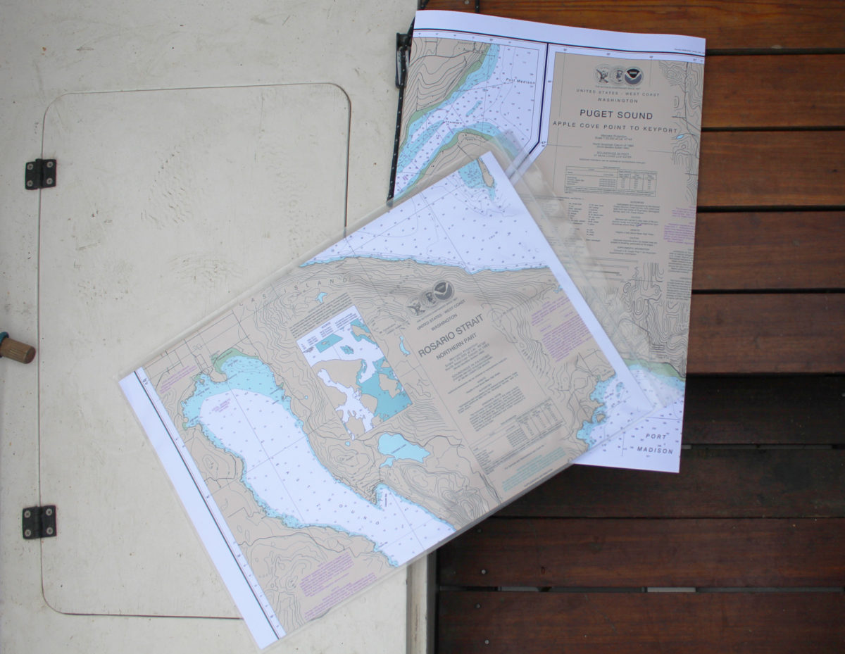 The Small Craft version comes folded to fit a waterproof chart case.