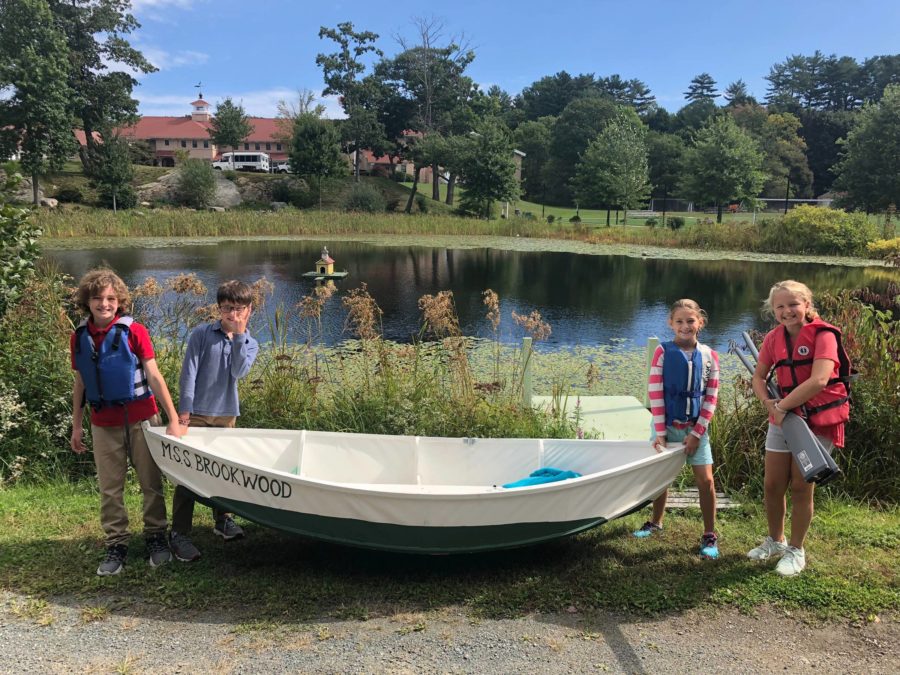 Middle schoolers have the privilege of taking MSS BROOKWOOD out rowing on Cutler Pond on the edge of the school grounds.