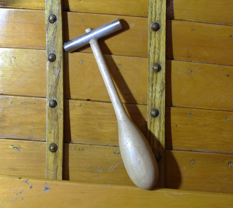 A common ball-peen hammer may have a head that is too heavy; it may buckle the rivet's shaft within the wood pieces it's joining and be tiring for the user. Tom DeVries made riveting hammers to do a tedious job more effetively.