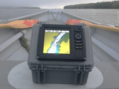 The larger screen is much easier to read than the screen of a handheld GPS. The box makes the unit self contained and portable.