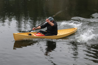 While speed isn't going to be a strong point for any canoe under 11' long, the Stickleback can move smartly, track well, and maintain its stability when pushed hard.