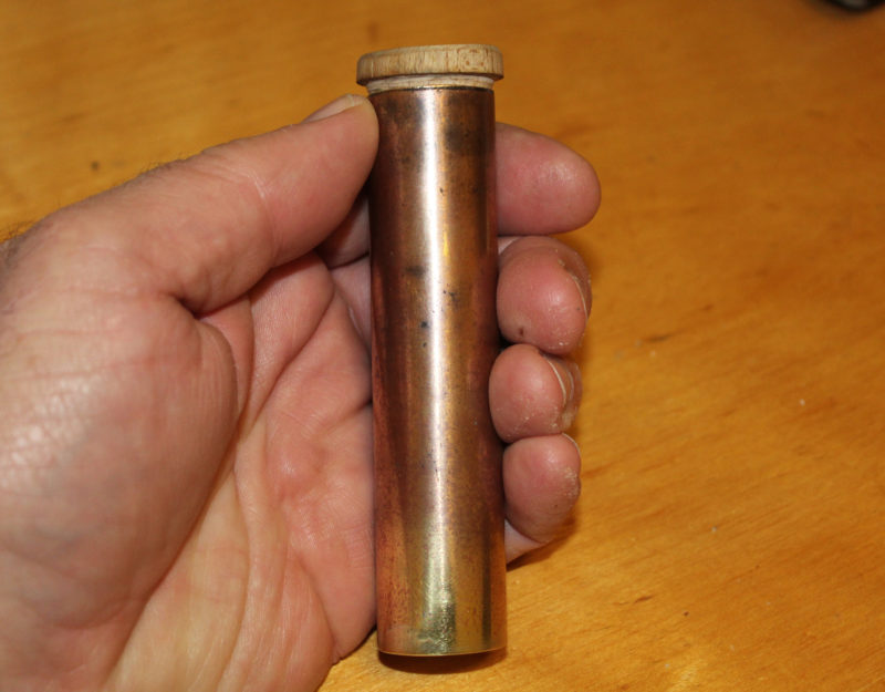 Dad used my propane torch to make this drill-bit case from a short piece of brass tubing. It rattled around in his tool box for nearly a half century. The bottom, soldered with lead, finally fell off. With a new bottom silver-soldered on, it's good for at least another 50 years.