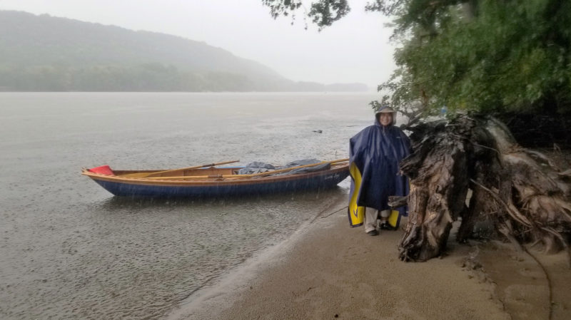 Not far from Prescott, Xiaole sought a little cover on a mid-river island during a violent summer storm. After the first three days we encountered little rain.