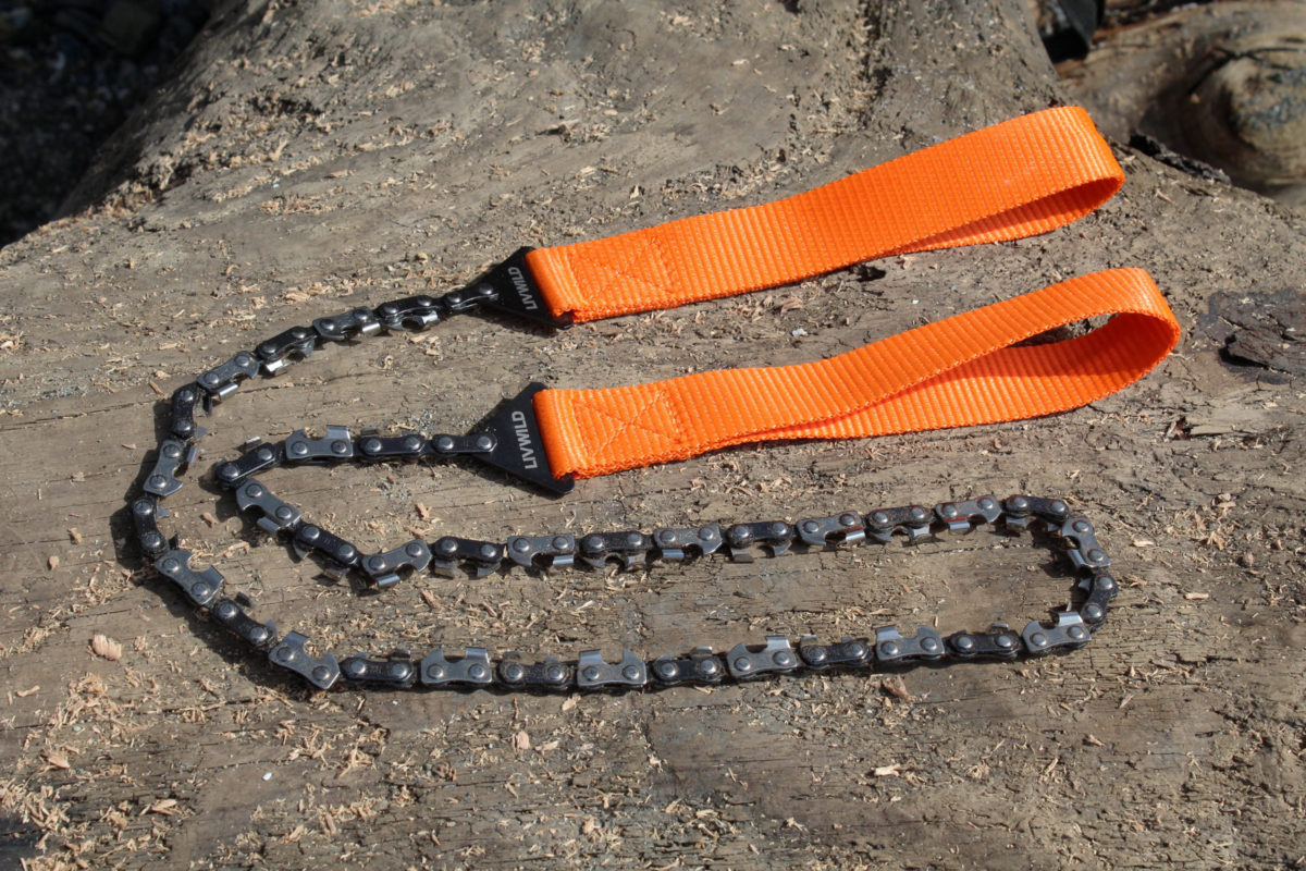 The LivWild saw has teeth on every link and highly visible straps.