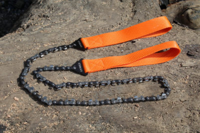 The LivWild saw has teeth on every link and highly visible straps.