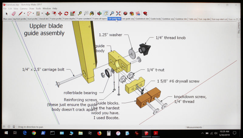 With SketchUp, all of the assemblies can be exploded and each part can be viewed from any angle.