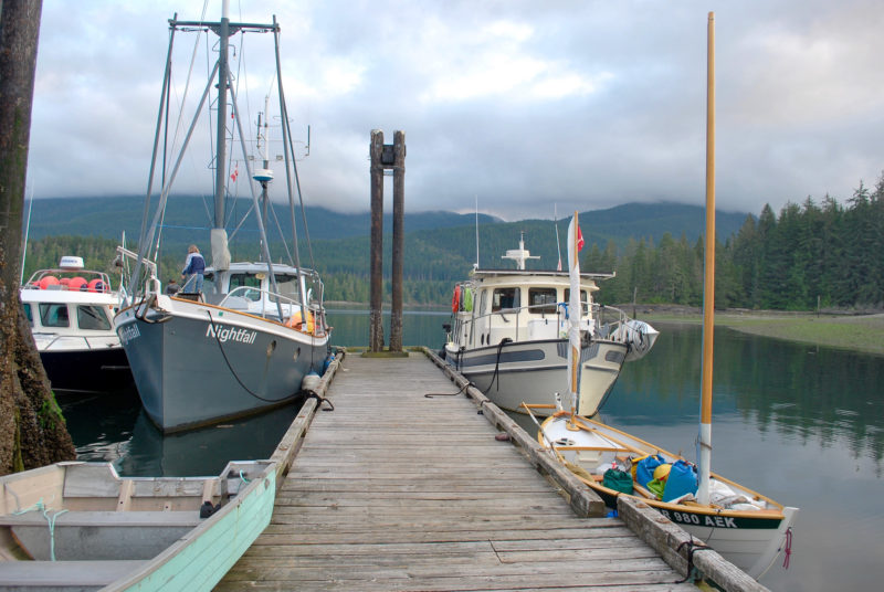 Watercolor Original Dock Maine Boats Landscape Water Nautical Artist Ralph Smith Fishermen Monhegan Island Coastal