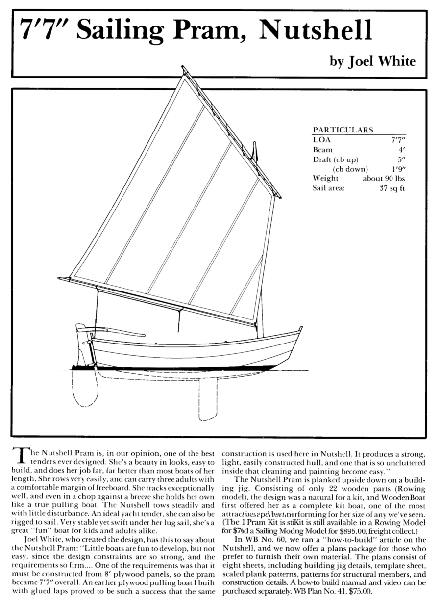 Nutshell Sailing Pram Design by Joel White Small Boats Magazine