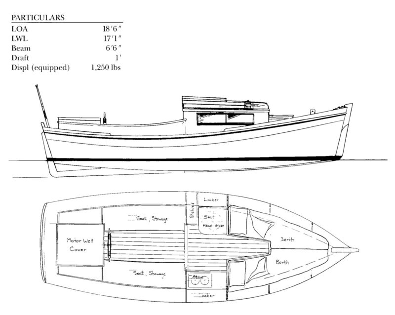 Particulars, profile and arrangement drawings from the Redwing design plans.