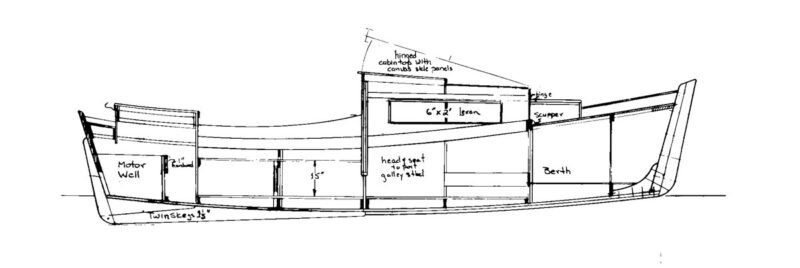 Line drawing of the Redwing's inboard profile.