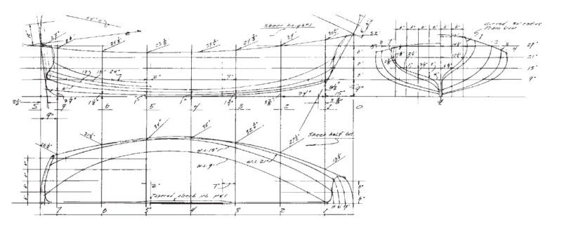 Profile drawings used to build the ADVENTURE camp-cruiser.