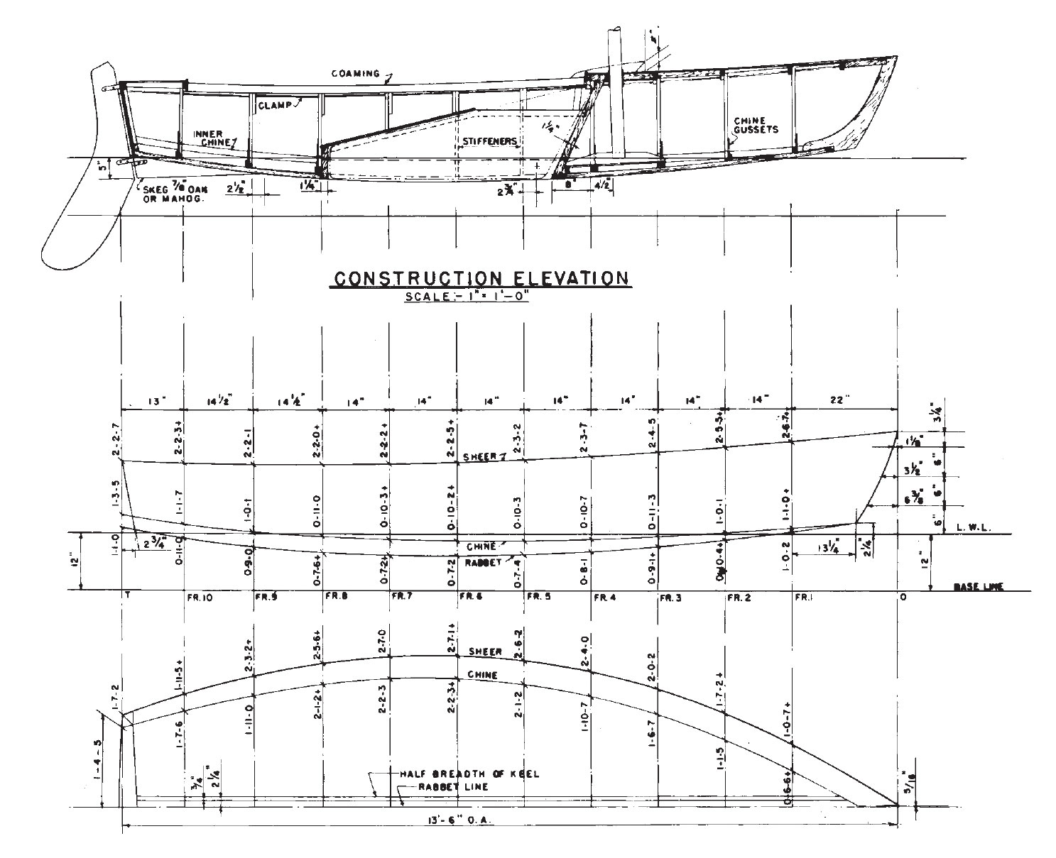 Construction drawings of a Blue Jay-class sloop.