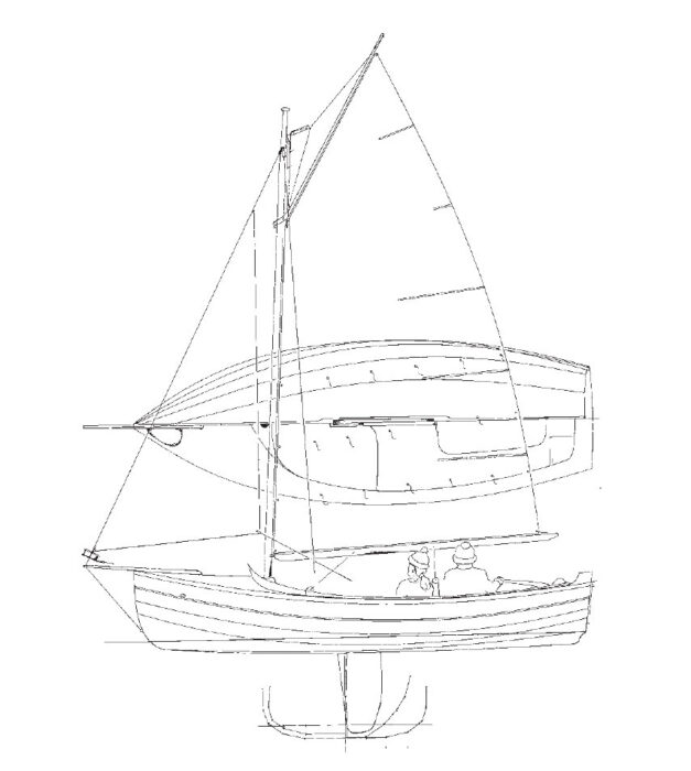 Line drawing of the Pathfinder yawl.