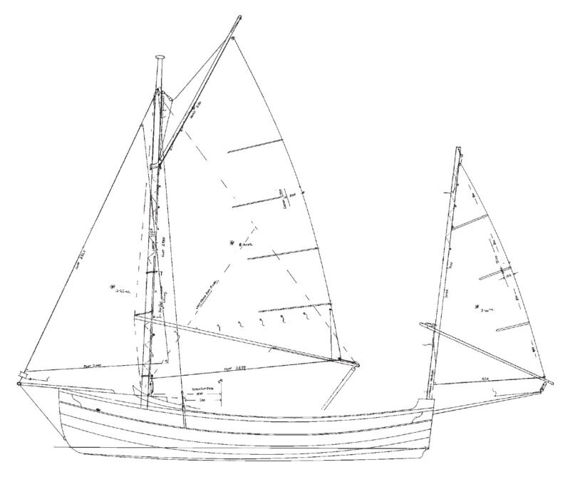 Profile drawing of the Pathfinder yawl.