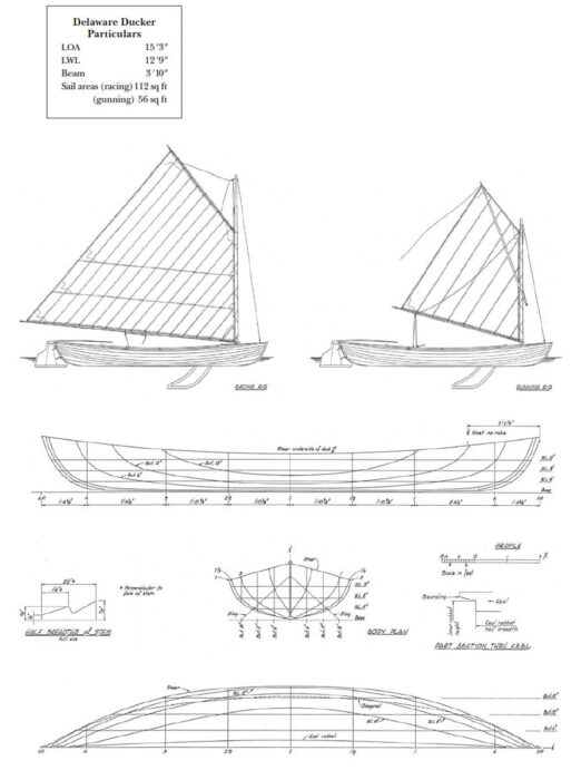 Particulars and line drawing of the Delaware Ducker.