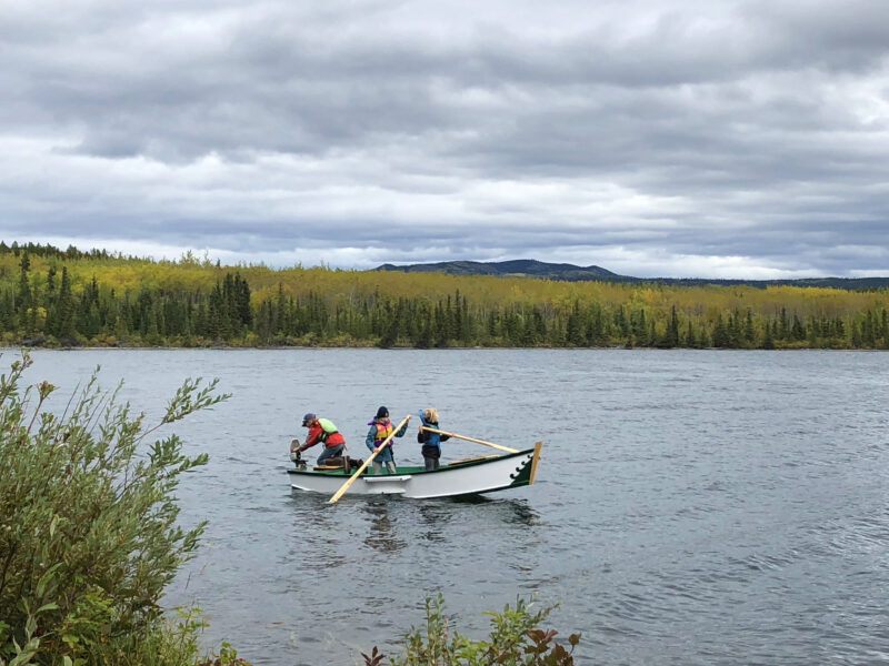 Three children on Mayfly 14