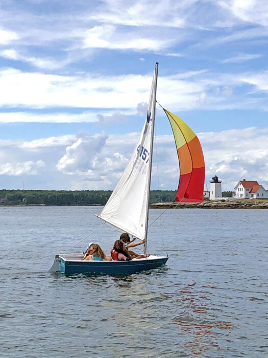 N-10 sailing with spinnaker