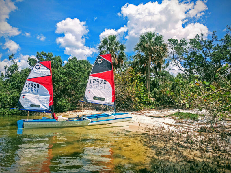 Angus RowCruiser beached beside mangroves