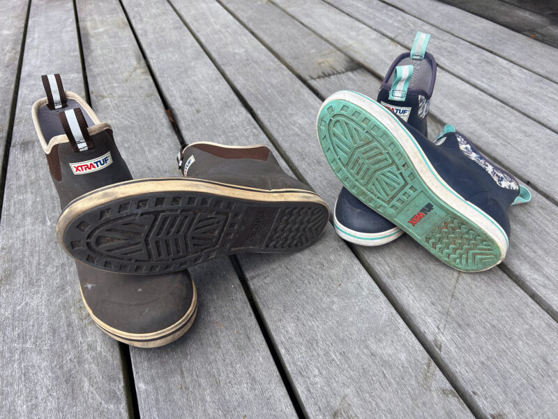 Cevron soles in coordiating colors on Xtratuf Ankle Deck Boots