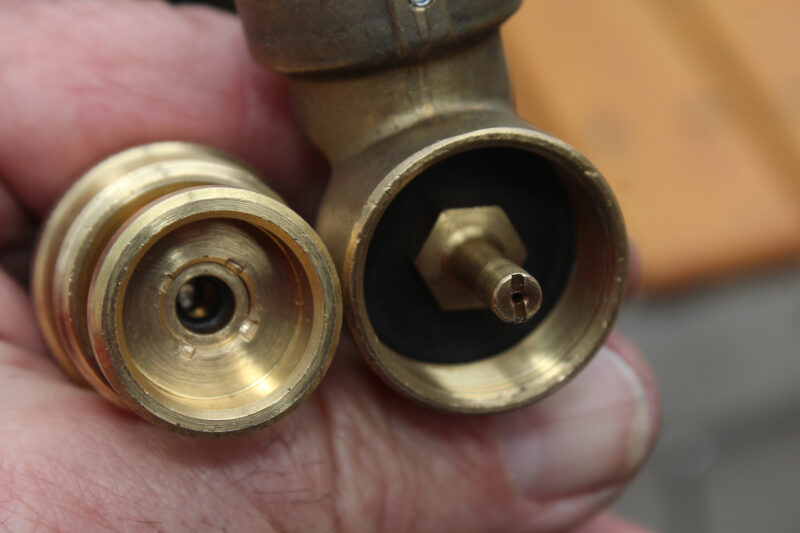 Hose and connector for propane cannister.