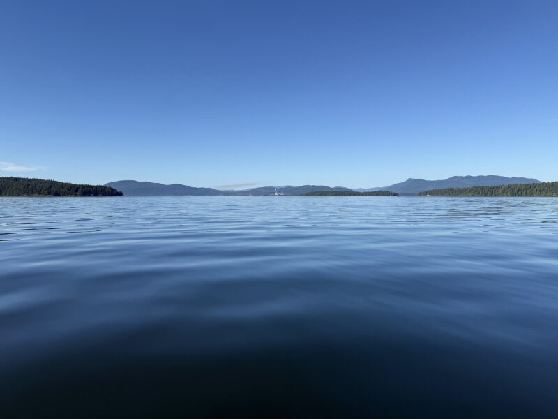 Flat-calm morning in Houston Channel, British Columbia.