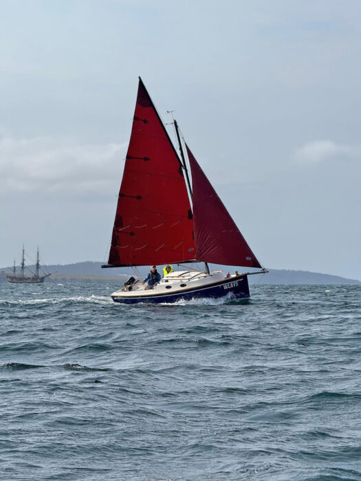 Cygnet 20 reaching across the River Derwent, Tasmania, on the last day of the Tawe Nunnugah
