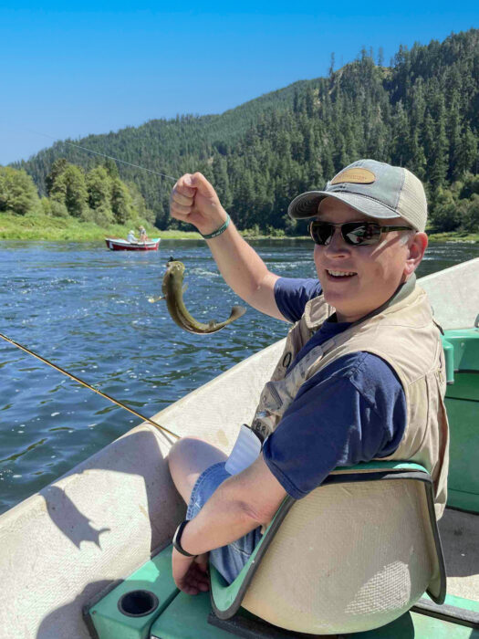Early-day fly fishing in fast-moving water.