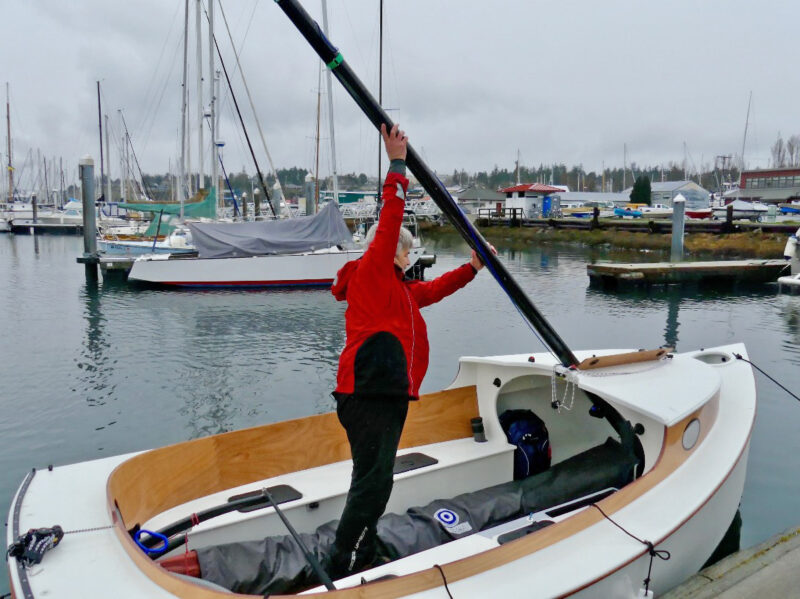 Stepping the mast on an Old Salt 15.