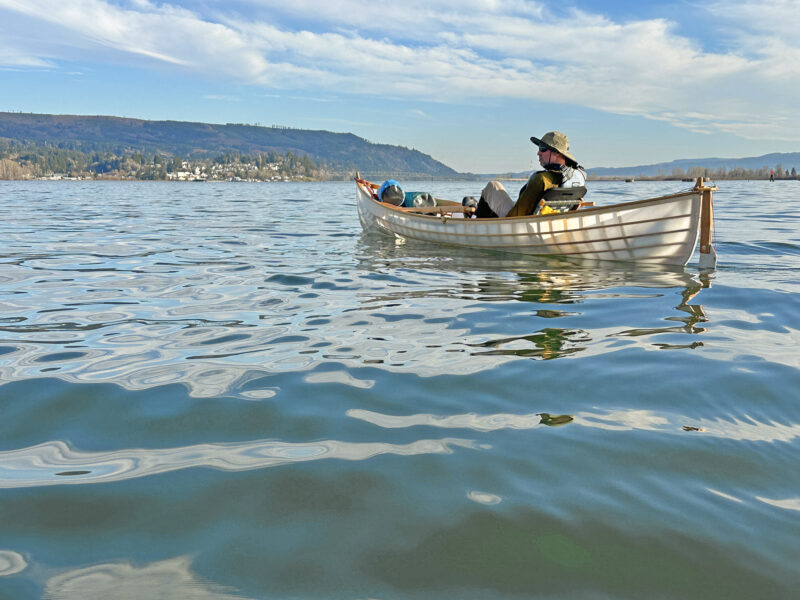 Man in St Lawrence Skiff in Columbia River.