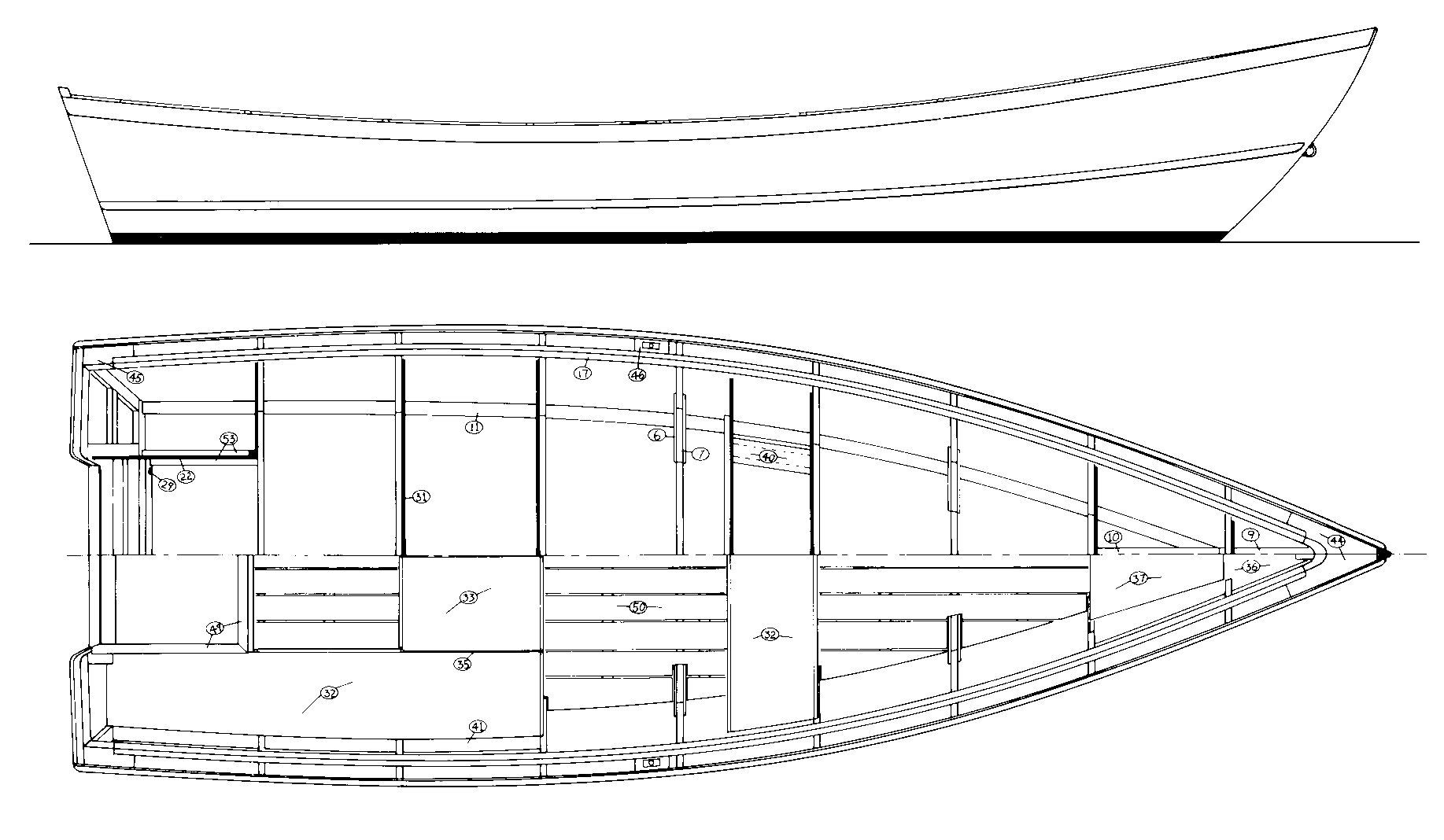 Arrangement plans for San Juan Dory.