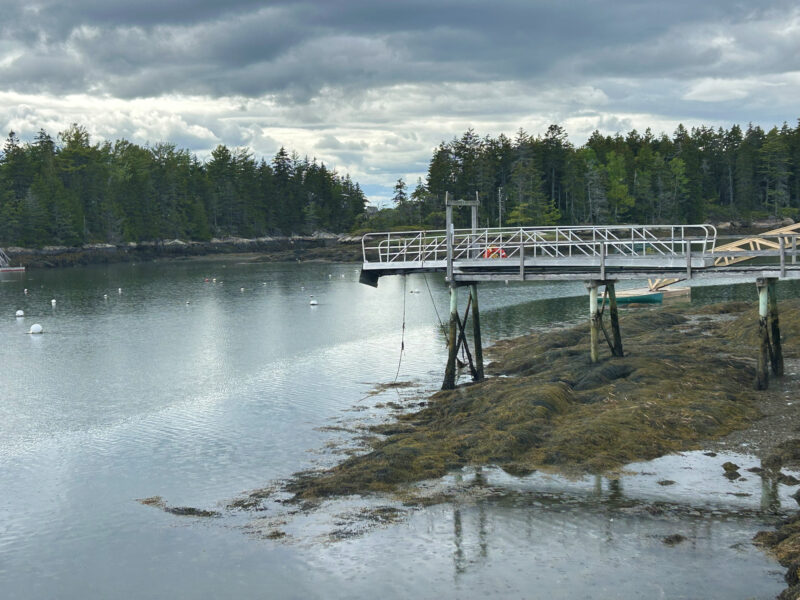 Maine harbor in late winter.