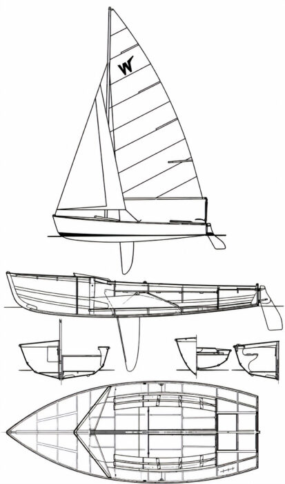 Wayfarer Sailing Dinghy design drawing.
